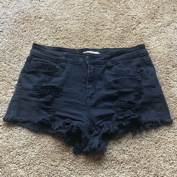 Klique B. Black Denim Shorts - Picture 1 of 2